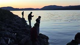 Waiting for crabs as the sun sets